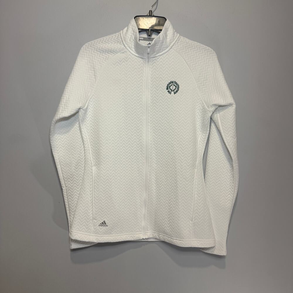 Adidas women's quilted white full-zip jacket with‎ logo - Size Small